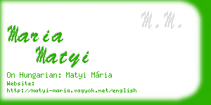 maria matyi business card